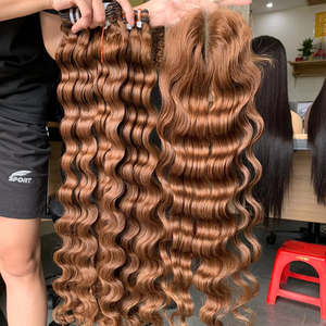 Cabello humano vietnamita ondulado en el océano, libre de enredos, libre de derramamiento, cabello humano barato tejido, cabello humano húmedo y ondulado barato - Product Image 1