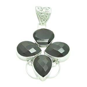 Pendentif en pierre précieuse Onyx noir Pendentif en argent sterling 925 Pendentif à la mode à la mode pour cadeau, fête et mariage pour femme - Product Image 3