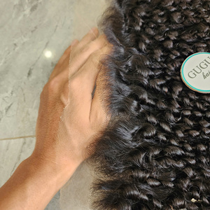 Pixie Curly Transparent Lace Wig 100% perruques de cheveux vietnamiens bruts pour femmes - Product Image 2