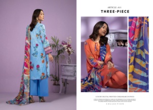Costumes de pelouse pour femmes de designer pakistanais Shalwar Kameez avec des collections imprimées de taille supérieure pour vêtements pour femmes - Product Image 2