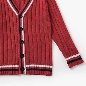 High Quality <b>Oversized</b> V-Neck Knitted <b>Cardigan</b> Sweater For Casual Winter Style Autumn Sweater With Front Logo - Product Image 4