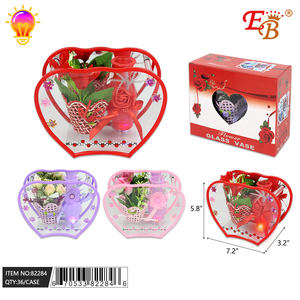 Jarrón de cristal con forma de diamante Eb de 5.8 pulgadas con luz, caja de 36 piezas para decoración del hogar - Product Image 1