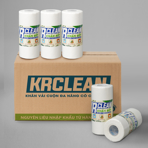 Krclean 100 feuilles de lingettes de cuisine jetables super absorbantes chiffons de nettoyage tissés pour vaisselle Tables cercle blanc durable - Product Image 1