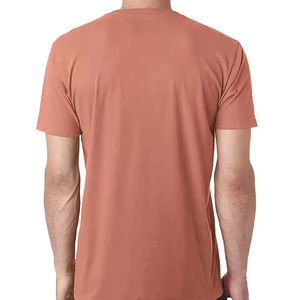 T-shirt pour homme en coton 100% sur mesure en gros, taille plus, épaules tombantes, tissu tricoté uni avec polyester 100% coton - Product Image 2