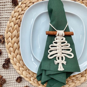 Anneaux de serviette en macramé faits à la main, attrayants, pour Pâques, Noël, anniversaire, fête, décoration de table, style sous-verre, en provenance du Vietnam - Product Image 5