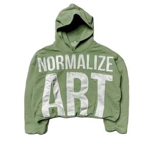 เสื้อฮู้ดผู้ชายผ้าฝ้ายผ้าเทอร์รี่มีฮู้ดแฟชั่นโอเวอร์ไซส์ดีไซน์ใหม่ - Product Image 1