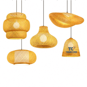 Hot Selling LED Wicked Bamboo Lampshades Handicrafts Vietnam Featuring Rustic Traditional Modern European Scandinavian LED Bulb - Product Image 2