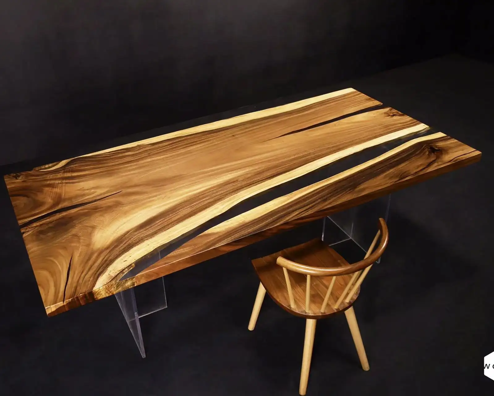 Meja kayu padat atas meja makan furnitur meja makan kayu
