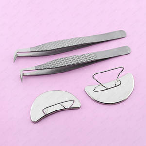 Pince à épiler d'extension de cils de qualité supérieure Volume à 90 degrés Pince à cils à pointe pointue Pince à épiler à poignée en fibre incurvée - Product Image 2