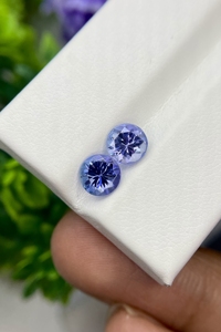 Par de piedras preciosas de tanzanita y zoisita bicolor 1.82Cts lupa de forma redonda azul Natural para la fabricación de joyas piedras preciosas sueltas - Product Image 5
