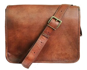 Classic Leather <b>Messenger</b> <b>Bag</b> <b>for</b> <b>Men</b> and Women with Embroidery & Button Decoration - Product Image 4