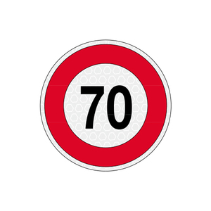 70 KM/H Speed Limit Car Sticker Visibility Enhancing Disc Design - Product Image 1