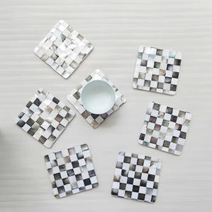 Posavasos de Mosaico de Nácar Blanco y Negro, Hechos a Mano, Accesorios Modernos para Mesa, Protección de Mesa, OEM ODM, Artesanos Vietnamitas - Product Image 3