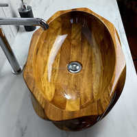 Antiquités Acacia Lavabo en bois fait main Lavabo unique Lavabo de super qualité
