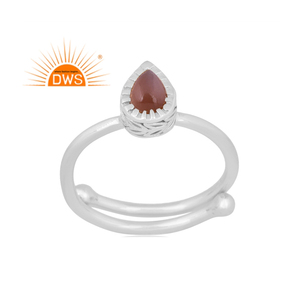 Latest Design Fine Sterling Silver Natural Chocolate <b>Moonstone</b> Gemstone Adjustable Ring Jewelry Manufacturer - Product Image 1