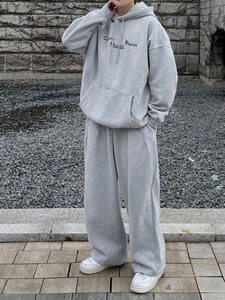 ชุดกีฬาผ้าฝ้ายสำหรับผู้ชาย, ชุดวอร์มผ้าฝ้าย100% กางเกงขายาว - Product Image 6