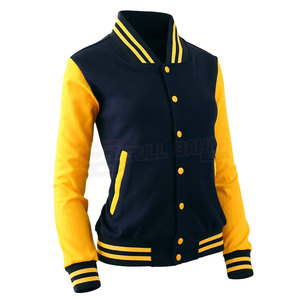 Chaqueta Varsity Transpirable para Mujer con Logotipo Bordado Personalizado y Elegante Diseño Bicolor - Product Image 1
