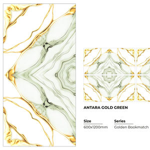 Carreaux de porcelaine vitrifiée brillants adhésifs Golden Victory 600x1200mm Aspect marbre Accents résistants à l'usure Antibactériens Intérieur - Product Image 1