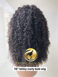 Extensiones de cabello virgen 100% de calidad superior 16 ''rizado Bob cutícula alineada peluca para mujeres negras precios al por mayor exportación - Product Image 5