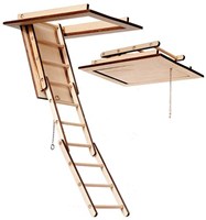 Échelle de grenier pliante en bois massif moderne, échelle de loft rétractable en bois, taille personnalisée