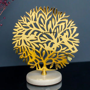 Sculpture décorative de luxe pour table, design moderne, fil métallique courbé, forme unique, finition antique brune - Product Image 5