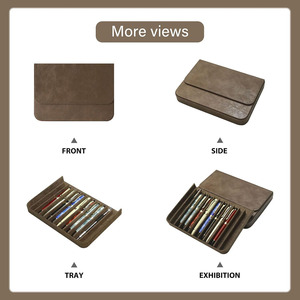 Organizador de Plumas Estilográficas Portátil de Cuero PU de Alta Calidad con 12 Ranuras, OEM/ODM al por Mayor |   Bandeja Magnética Hecha a Mano para Plumas y Lápices - Product Image 5