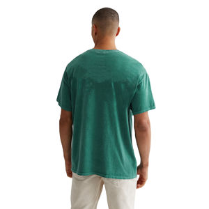 Camiseta de algodón 100% pesado para hombre con logotipo personalizado de primera calidad cuello redondo en blanco transpirable antiarrugas patrón sólido de punto - Product Image 2