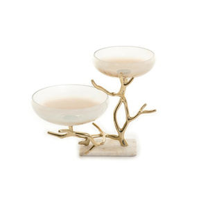 Bols de service en métal et en marbre Vaisselle de qualité supérieure Idéal pour les dattes Fruits et présentation d'aliments élégants - Product Image 1