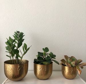 Pots de fleurs en laiton antique pour chambre à coucher et salon jardinières en métal faites à la main vente chaude articles décoratifs de jardin - Product Image 1