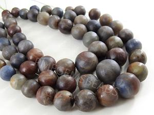 Perle ronde saphir lisse mat poli bleu pierre lâche pour la fabrication de bijoux naturels multicolores - Product Image 6