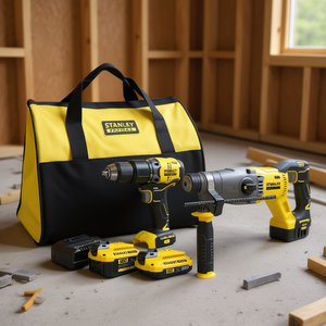 ชุดสว่านโรตารี่ Stanley Power Hammer พร้อมดอกไขควง Sds-Plus เครื่องชาร์จแบตเตอรี่ แบตเตอรี่ 2 ก้อน - Product Image 3