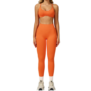 Ensemble de vêtements de sport pour femmes, short de sport à compression élevée, soutien-gorge de sport, manches longues, tenue de yoga, taille plus, durable - Product Image 5