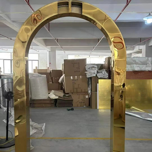 Dreamlike การค้าทั่วโลกฉากหลังสแตนเลส3แผง, ฉากแบคดรอปสำหรับงานแต่งงานฉากหลังสีทองปรับแต่งได้ - Product Image 4