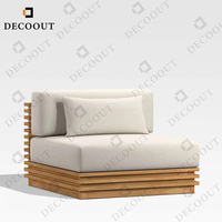 Ensemble de canapé de jardin modulaire extérieur moderne et durable avec cadre en teck et coussin en tissu imperméable pour utilisation hôtelière