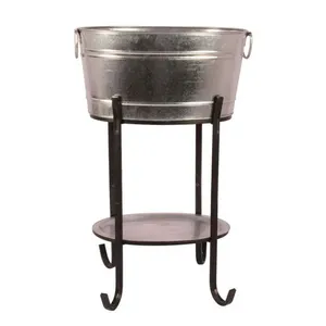 Baignoire de fête en acier galvanisé avec support en fer durable pour événements en plein air, fêtes et restauration | Fournisseur en gros en vrac - Product Image 2