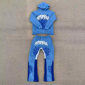 Survêtements unisexes à capuche personnalisables en polaire respirante écologique 330g, nouvelle collection automne, style streetwear, vente en gros, arrivée Puff - Product Image 3