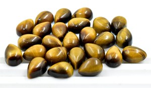 Natural 7X10 Pear <b>Tiger</b>-<b>eye</b> Cabochon Calibrated size Loose Gemstone High Quality Gemstone Flat Back Cabochon For making <b>Jewelry</b> - Product Image 3