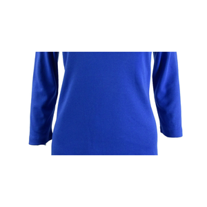 Top da donna Karen Scott in cotone blu stile semplice con scollo rotondo, taglia piccola - Product Image 3