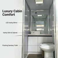 Remorque Sanitaire Portable 2 Postes, Toilettes Mobiles au Design Moderne pour Événements Extérieurs et Utilisation en Parc