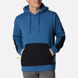 Vente en gros Sweat à capuche pour homme de qualité supérieure Streetwear Color Block Hoodies pour homme avec poche avant noire Nouveau style personnalisé - Product Image 1