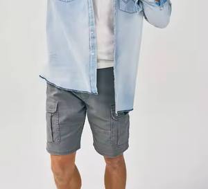 Short de plage à taille élastique pour les affaires, couleur unie, design haut personnalisé, short décontracté en coton pour hommes, short de haute qualité - Product Image 2