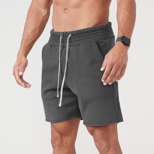 Short de sport d'été pour hommes, coupe ajustée, coton, spandex et polaire pour la course à pied, gym, fitness, hip hop, teint uni - Product Image 5