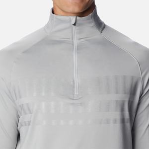 Pull de golf à col roulé 1/4 à col zippé et décontracté marron personnalisé 100% polyester respirant à séchage rapide léger - Product Image 2