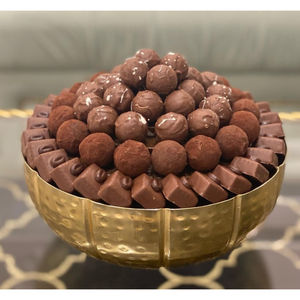 Bol à dessert créatif avec finition en métal doré, dessus de table, plat à dessert, dessus de table classique pour mariages, chocolat, écologique - Product Image 3