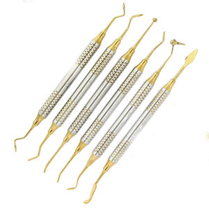 6 PCS Manual Dental Composite <b>Resin</b> Filling Spatulas <b>Kit</b> with Titanium/Gold Coated Heads Ergonomic Grip Lifetime Warranty - Product Image 2