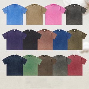 Sun Faded Washed Custom T Shirt Blank Men Camiseta de gran tamaño Hip Hop 100% Cotton Heavyweight T-shirt para hombres DDP Shipping - Product Image 2