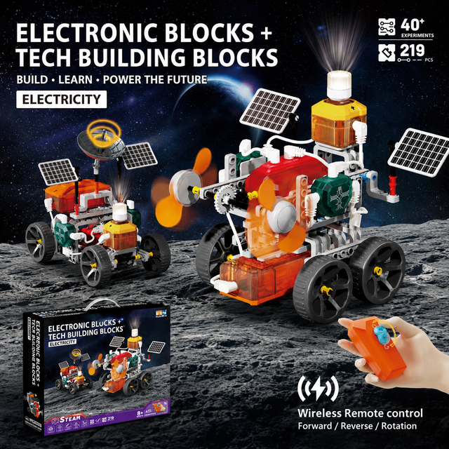 EPT Super Circuit Tech-Block STEM Mechanical Building Set with Solar Power Renewable Energy 230 Projects Montessori Toy for Kids