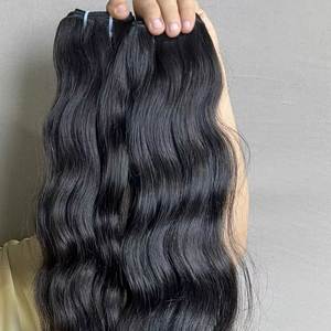 100% Indien Vierge Cuticule Aligné Cheveux Tissage Bundles Haute Qualité Temple Ondulé Brut Non Transformé Extensions de Cheveux Humains - Product Image 1