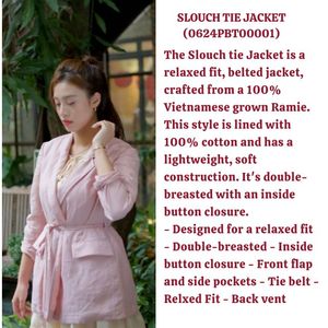 Bella Phung, Chaqueta de punto ecológica transpirable de alta calidad para mujer, bolsillos laterales con solapa frontal y corbata holgada de piel - Product Image 2