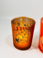 Halloween-Spezial Weihnachten Ostern Leeres Quadratisches Glas Handgefertigtes Umweltfreundliches Wiederverwendbares Votivkerzen-Glas Kürbis-Design für Zuhause